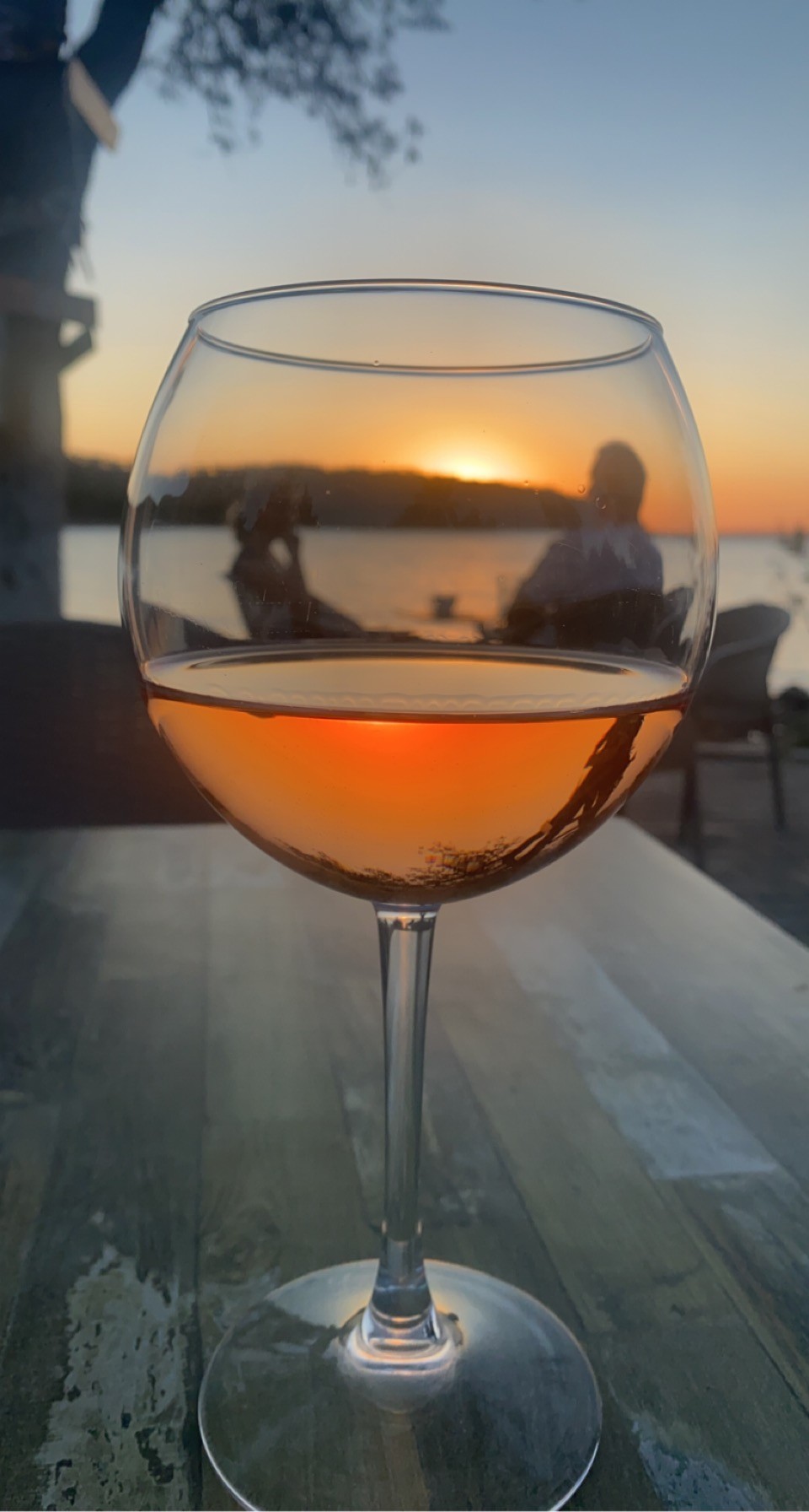 Evening drinks on an outdoor bar terrace